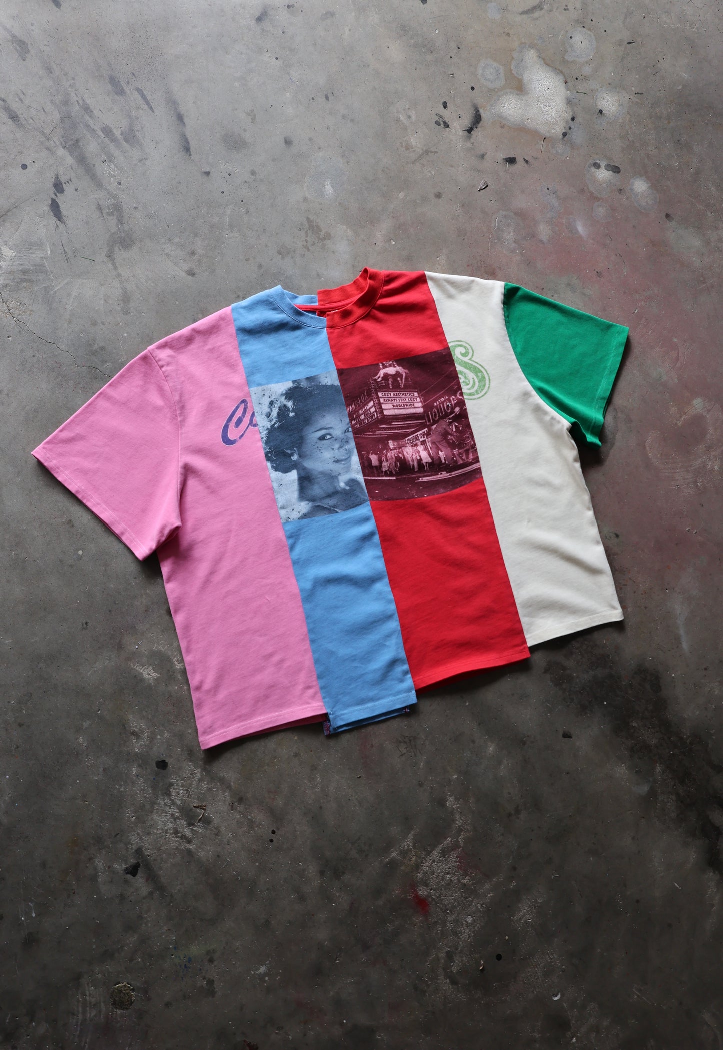 Cozy Multicolored Paneled SS Tee “Summer Colors”