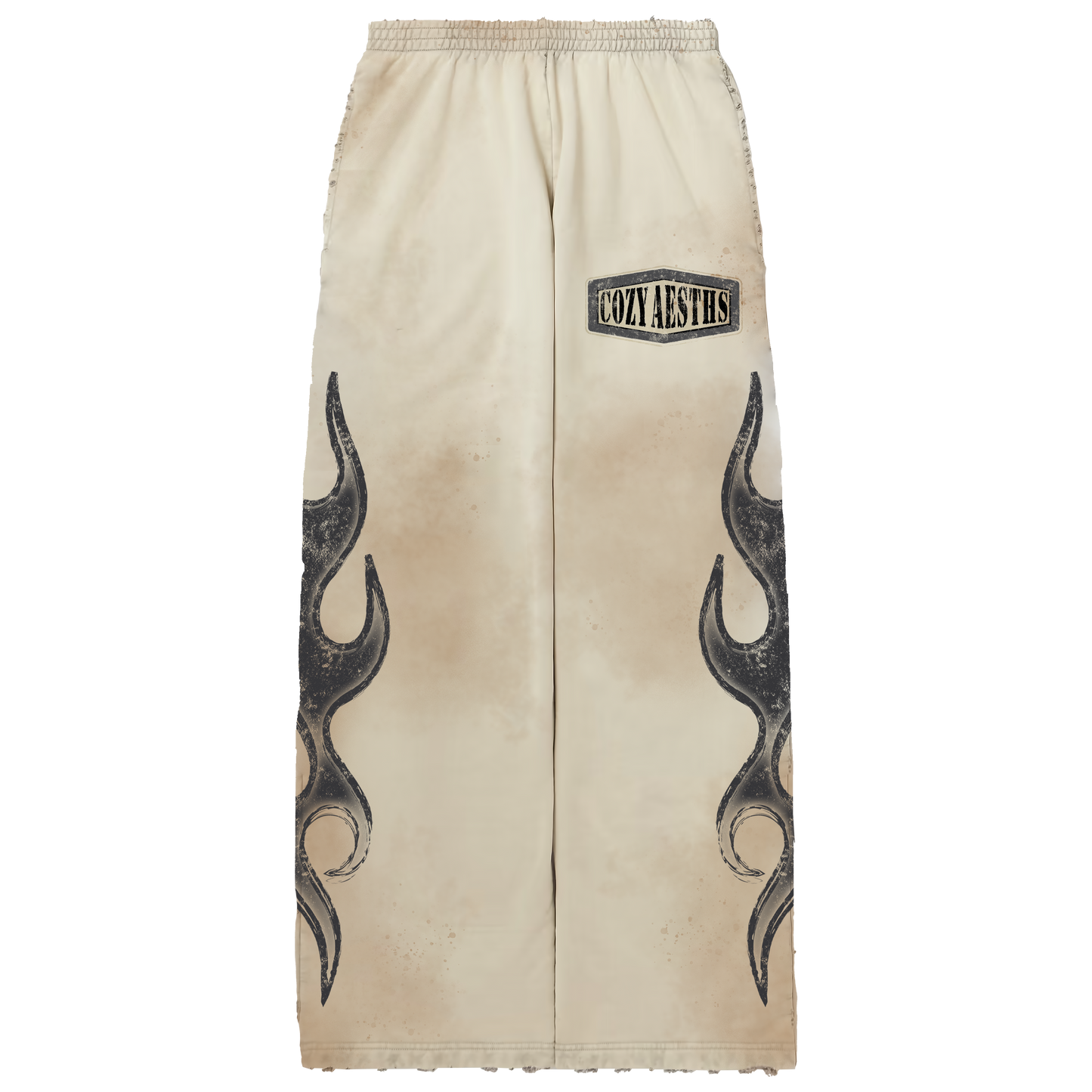 Cream FlameThrower Sweat Pants